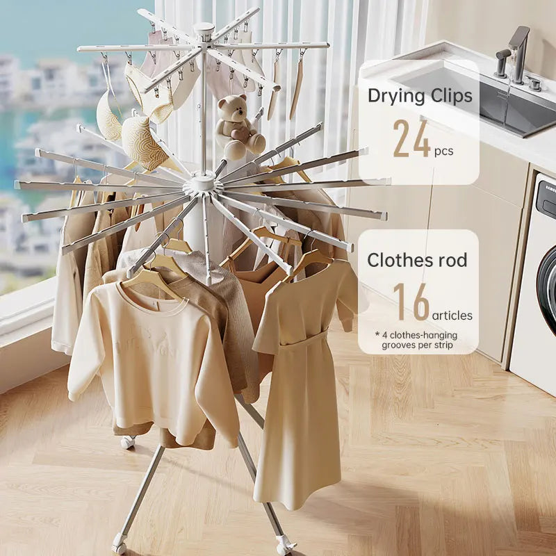 Foldable Octopus-Style Indoor Clothes & Quilt Drying Rack
