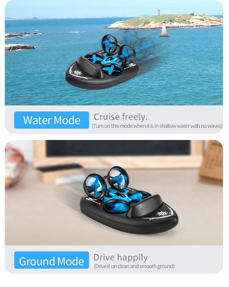 Explosion Mini Quadcopter Water, Land And Air Three-In-One Mini Drone Cross-Border Remote Control Aircraft Toy Birthday Gif