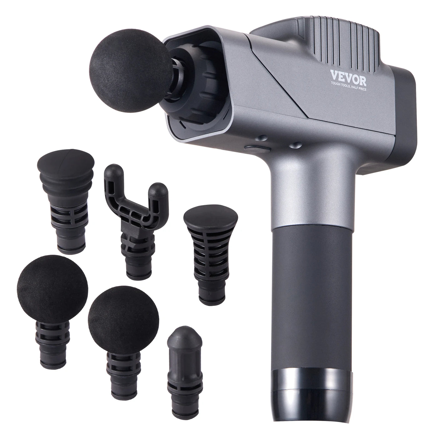 Massage Gun Deep Tissue Percussion Muscle Massager for Athletes w/ 8 Speed Levels 6 Massage Heads 16V 2500mAh Batteries