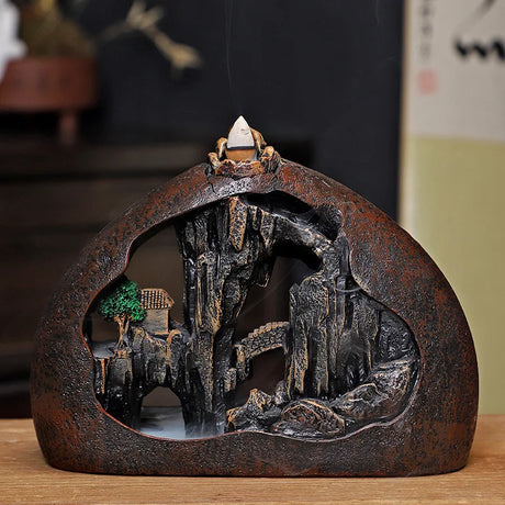 Incense Burner Household Indoor Incense Art with Zen-like Atmosphere Landscape Decoration Listening Rain Halfway The Mountain