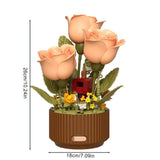 AutoBloom™ Wooden Flower Bouquet Dynamic Arrangement Model Auto-Blooming Petals, Magic Sprayer & Aromatherapy Breathing Lights
