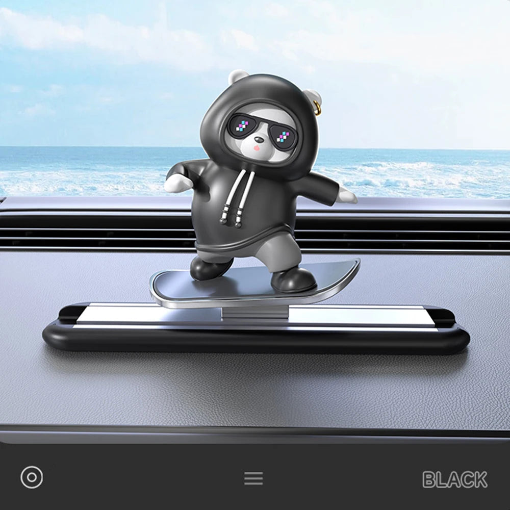 Magnetic Skateboard Bear Dashboard Ornament – 4 Styles