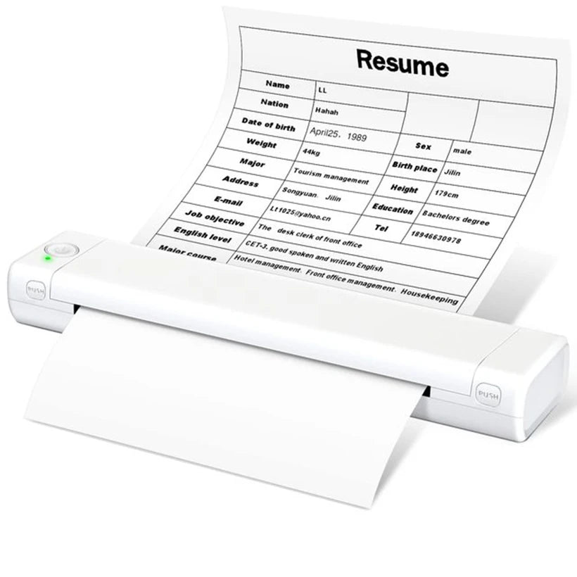 Mini Phomemo M08F Portable Printer Bluetuth Thermal Printer Compatible with Android, iOS & Laptop Portable Wireless A4 Printers