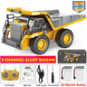 4WD Remote Control Excavator Toy Radio Controlled RC Dump Truck Vehicle Crawler Bulldozer Construction Car Gifts for Kids Boys