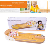 High-end small safe wooden children's educational innovation toys mini bowling set tabletop game wooden parent-child fun toys