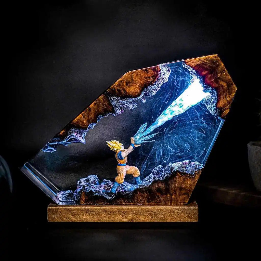 Dragon Ball Resin Lamp (Handmade Custom Version) & Dragon Ball Son Goku Resin Figurine Trendy Toys