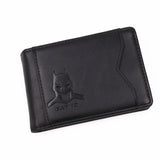 Leather Bat ID Wallet Slim Bifold Credit Card Holder Case With Cutout Superhero Face Eyes Mask Gift
