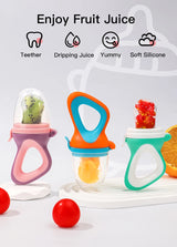 Infant Baby Food Fruit & Vegetable Pacifier, Baby Feeder with Medium Mesh Bag Food Grade Liquid Silicone Yummy Nourishment Feeding