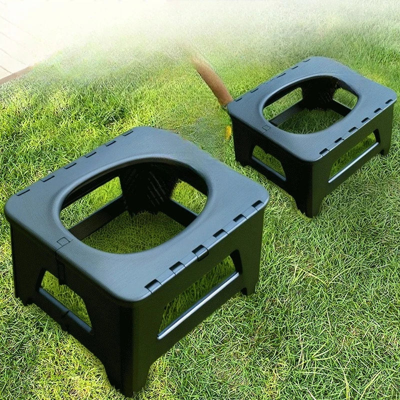 Folding Portable Camping Toilet – 2 Sizes, Grey or Black