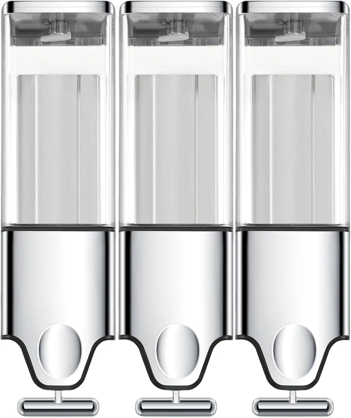 3-in-1 Quadrate Dispensers for The Shower,Shower soap Dispenser,Conditioner Dispenser, Shampoo Dispenser,No Drilled Wall Mounted