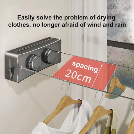 Non perforated invisible retractable drying rope for hanging clothes on the balcony and shrinking drying racks in the bathroom