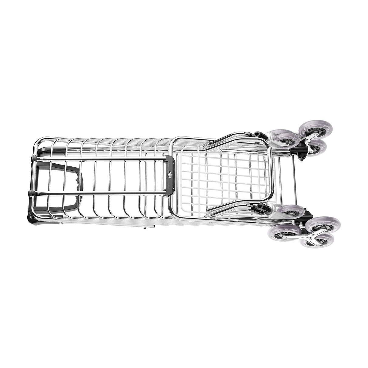 Foldable Shopping Cart with Wheels, 40kg Capacity Portable Grocery Trolley for Supermarket Market Travel Stair Climbing