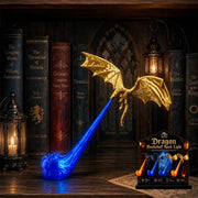 Dragon Bookshelf Nook Light, 3D Fire-Breathing Shelf Decor | Flying Dragon Design Book Lover Gift | Halloween Shelf Display