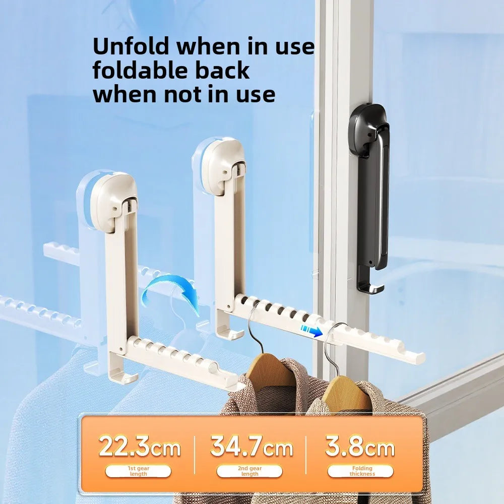 Fold-Away Wall Clothes Hanger Rack – Black or White