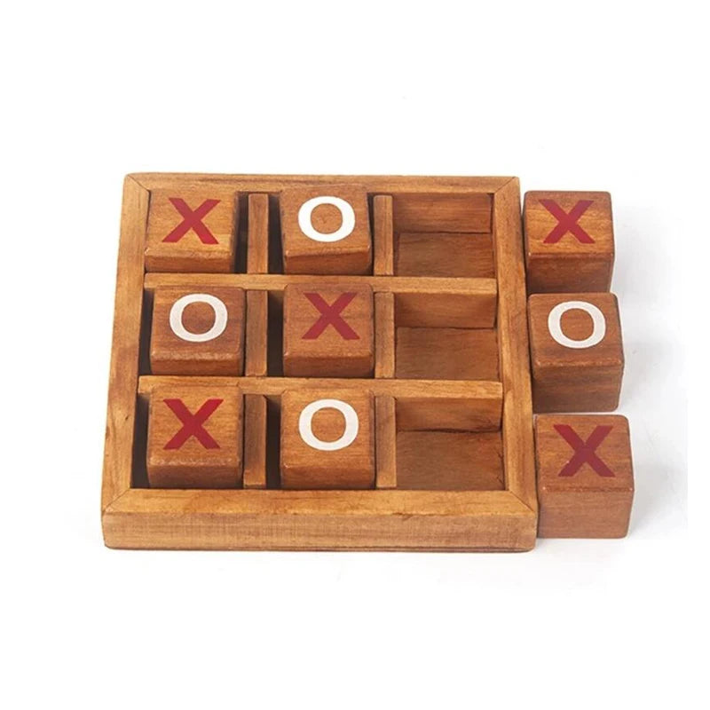 Wooden Tic Tac Toe Classic Tabletop Strategy Board Games Brain Teasers Fun Logic Challenges Family Travel Gifts For Kids Adults