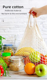 1/2pcs Cotton String Shopping Tote Bags Fruit Vegetable Storage Organizer Reusable Washable Grocery Eco Friendly Mesh Bags
