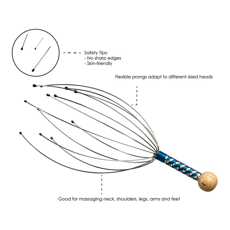 Head massage spider head masseur for relaxation therapy and stress relief