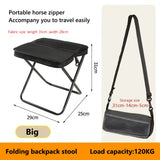 Portable Foldable Backpack Stool Lightweight Camping Picnic Fishing Chair with Mesh Bag Outdoor Adventure Seat for Hiking Travel