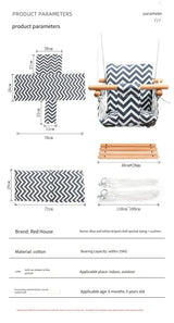 Baby Swing Seat Canvas Safe Swing Chair Indoor Outdoor Kindergarten Backyard Park Beach Basket Amusement Equipment Baby Toy