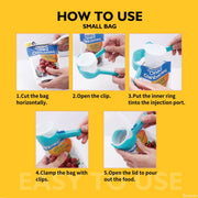 Food Bag Sealing Clip with Pour Spout – 6 Colours