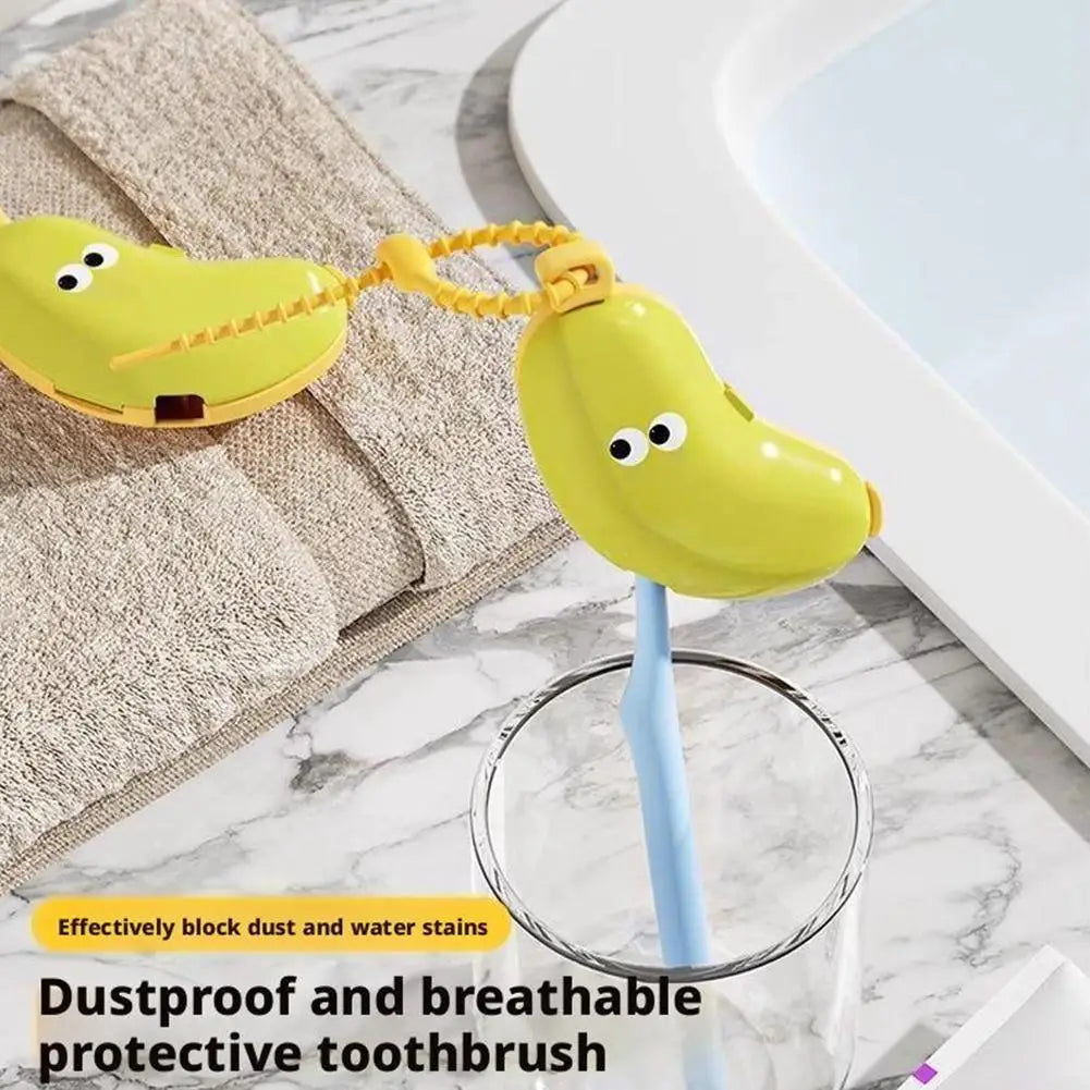 Banana-Shaped Travel Toothbrush & Mini-Tube Case