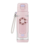 Usb-c Rechargeable Fan Cup 2-in-1 Foldable Fan Water Bottle with 3 Speeds 690ml Tritan Sports Cup Rechargeable Portable for Hot