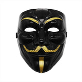 Guy Fawkes Mask Black/White Revolutionary Style Halloween Cosplay Face Cover Party Accessories