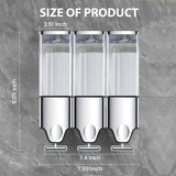 3-in-1 Quadrate Dispensers for The Shower,Shower soap Dispenser,Conditioner Dispenser, Shampoo Dispenser,No Drilled Wall Mounted
