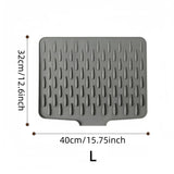 Silicone Drain Mat for Sink, Kitchen Fruit and Vegetable Dish Draining Drying Mat, Household Countertop Heat Insulation Mat