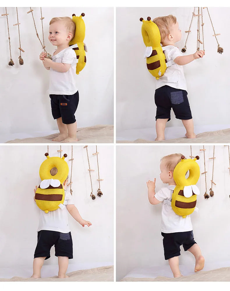 Plush Baby Head & Back Cushion Backpack – 2 Colours