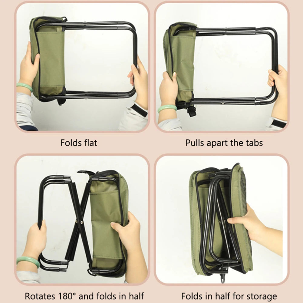 Lightweight Folding Camping Stool with Mesh Carry Bag
