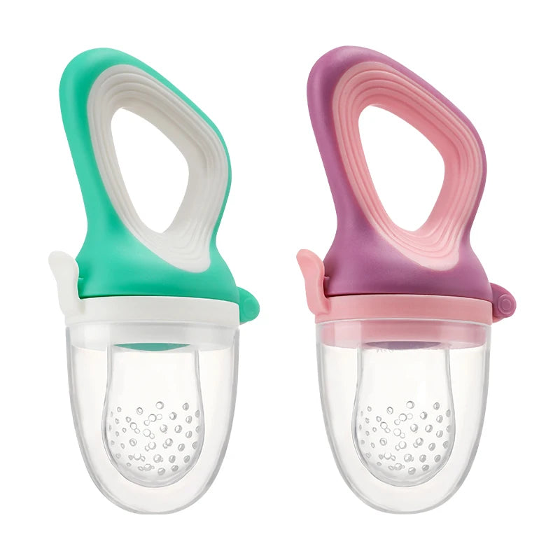 Infant Baby Food Fruit & Vegetable Pacifier, Baby Feeder with Medium Mesh Bag Food Grade Liquid Silicone Yummy Nourishment Feeding