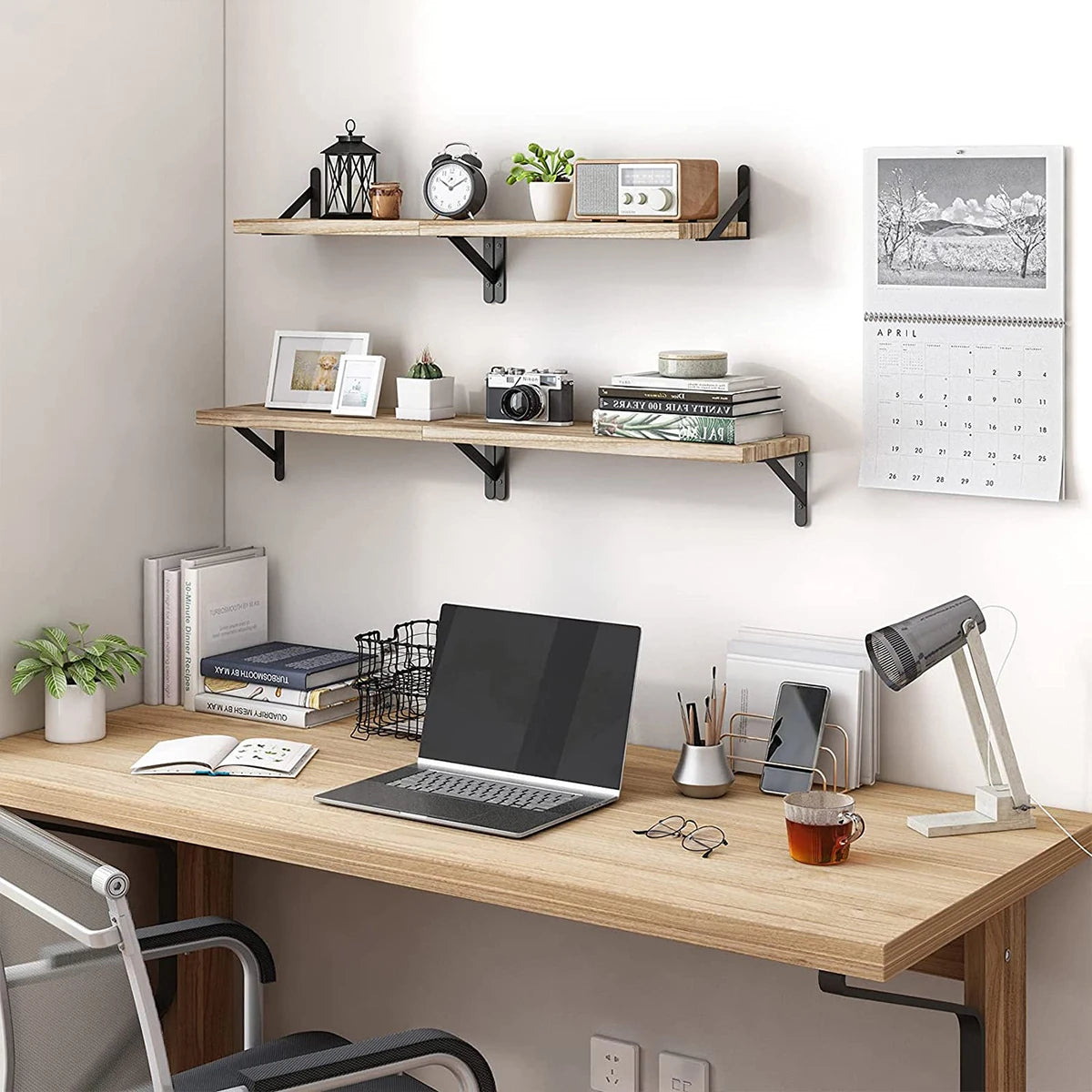 Wall-Mounted Wood Floating Shelves – 1 or 4 Pieces
