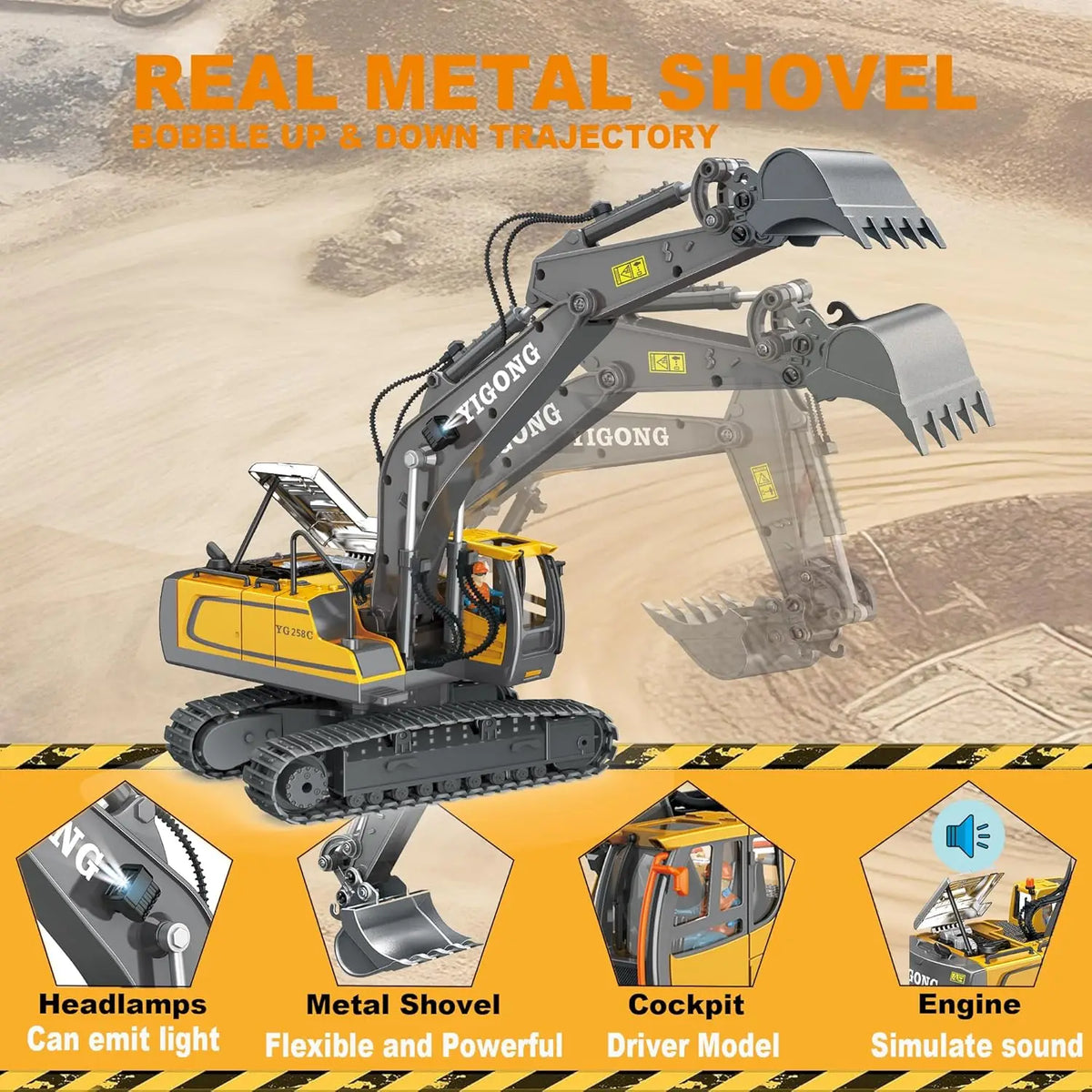 4WD Remote-Control Excavator Toy – 9 Options