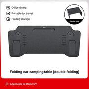 Foldable Car Laptop Desk Upgraded Tray Stand Compatible with Tesla Model 3/Y Steering Wheel Eating Table for Travel Work Camping
