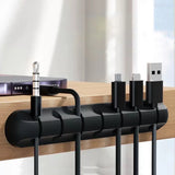 Cable Cord Wire Organizer Silicone USB Cable Winder Management Clips Self Adhesive for Mouse Keyboard Headset For iPhone Huawei