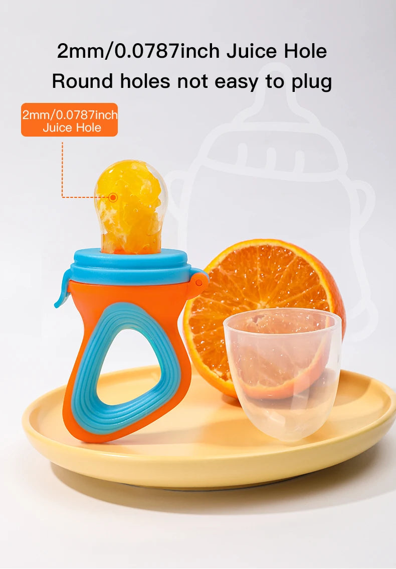 Infant Baby Food Fruit & Vegetable Pacifier, Baby Feeder with Medium Mesh Bag Food Grade Liquid Silicone Yummy Nourishment Feeding