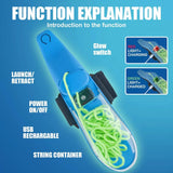 Rope Launcher Wristband Toy – Automatic Recoil Flying String Shooter with Night Glow