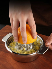 Manual Stainless-Steel Citrus Press with Bowl & Strainer