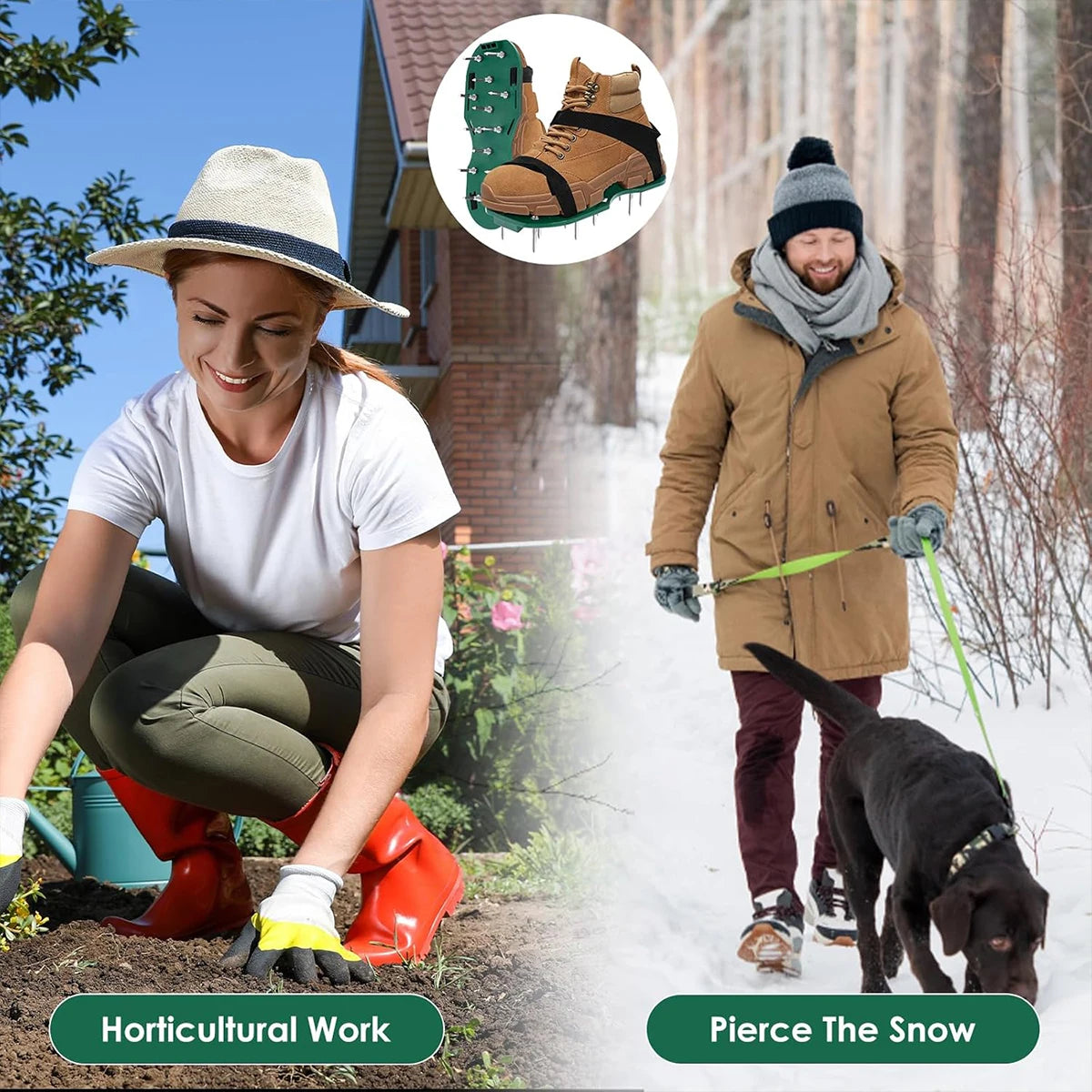 Adjustable Spiked Lawn Aerator Shoes – Manual Grass Aerating Sandals for Healthy Lawns