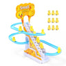 Kids Electric Small Duck Climbing Stairs Toy DIY Track Slide Roller Coaster Toys Set Light Music Boy Girl Gift