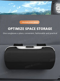 Car Glasses Box Portable Press Switch Sunglasses Holder Support Driver Goggle Case Car Sun Visor Eyeglasses Storage Box