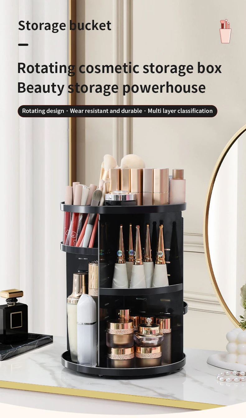 360° Rotating Makeup & Skincare Organiser – 3 Colours