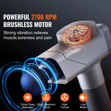 Massage Gun Deep Tissue Percussion Muscle Massager for Athletes w/ 8 Speed Levels 6 Massage Heads 16V 2500mAh Batteries