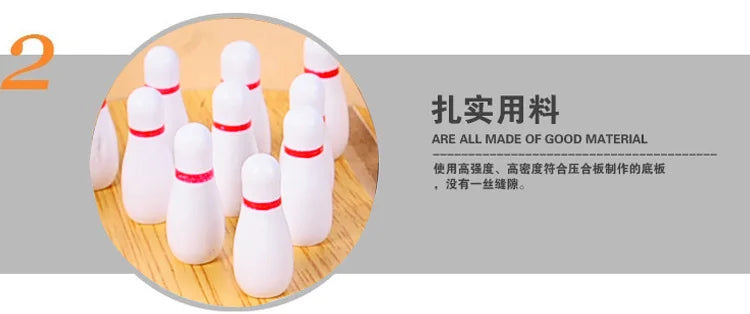 Wooden Desktop Mini Bowling Game Set