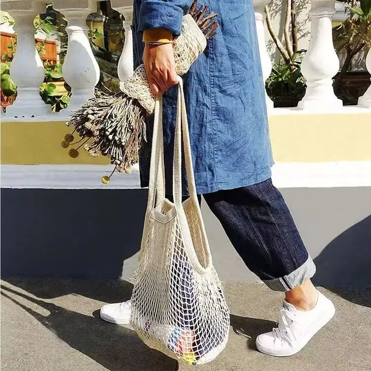 Reusable Cotton Mesh Shopping & Produce Bags – 1 or 2 Pack