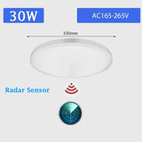 Radar Sensor Ceiling Light Led Pacel Lamps for Bathroom Hallways Porch Waterproof 20W 30W Smart Ceiling Lamp Led Panel Lighting