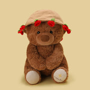 25 cm Teddy Bear with Roses – White or Brown