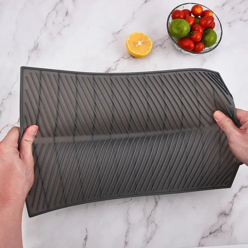 Grey Ridged Silicone Dish-Drying Mat – 3 Sizes