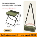 Portable Foldable Backpack Stool Lightweight Camping Picnic Fishing Chair with Mesh Bag Outdoor Adventure Seat for Hiking Travel